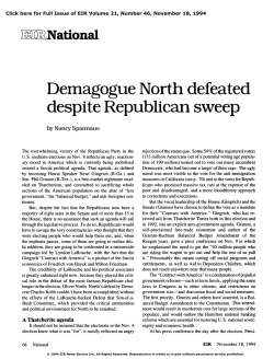 Demagogue North Defeated Despite Republican Sweep
