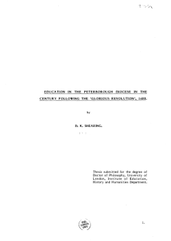 Education in the Peterborough Diocese in the century following the