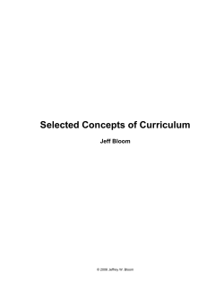 Selected Concepts of Curriculum