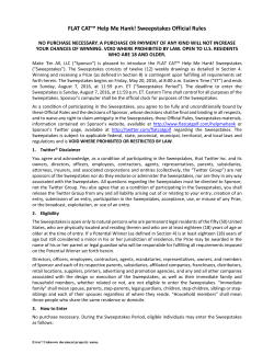 FLAT CAT&trade; Help Me Hank! Sweepstakes Official