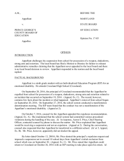 A.M., Appellant v. PRINCE GEORGE`S COUNTY BOARD OF