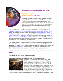 Gender Entrepreneurship Markets