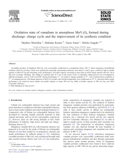 Oxidation state of vanadium in amorphous MnV2O6 formed during
