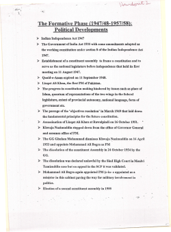 The Formative Phase (1947/48-1957/58t Political Developments