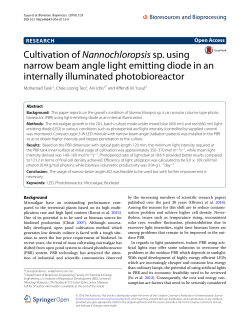 Cultivation of Nannochloropsis sp. using narrow beam angle light