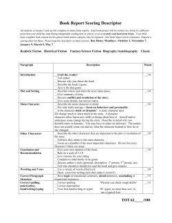 Upper Elementary Book Report Product Descriptor