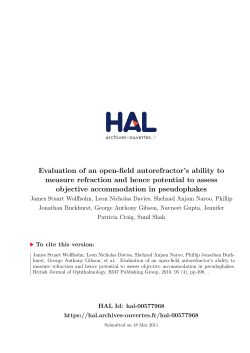 Evaluation of an open-field autorefractor`s ability to measure
