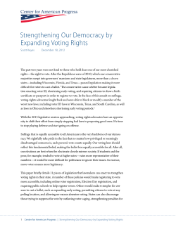 Strengthening Our Democracy by Expanding Voting Rights