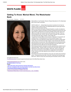 Getting To Know: Marisol Morel, The Westchester Bank