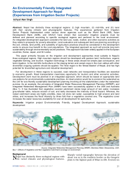 Experiences from Irrigation Sector Projects