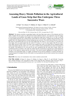 Assessing Heavy Metals Pollution in the Agricultural Lands of Gaza
