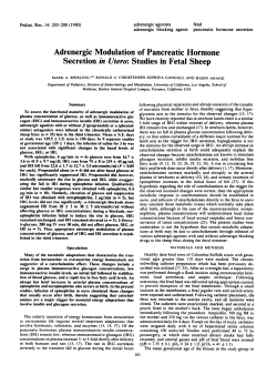 Adrenergic Modulation of Pancreatic Hormone Secretion in
