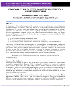 service quality and its effect on customer satisfaction in unorganized