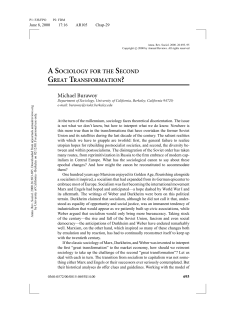 a sociology for the second great transformation?