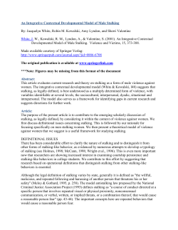 An Integrative Contextual Developmental Model of Male Stalking By