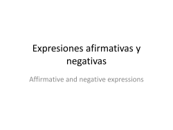 Expresiones afirmativas y negativas