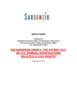 the european union v. the patriot act: do us criminal