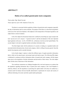 ABSTRACT Duties of so-called quoted joint stock companies