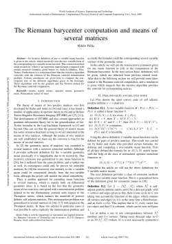 The Riemann Barycenter Computation and Means of Several Matrices