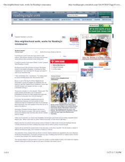 One neighborhood waits, works for Reading`s renaissance