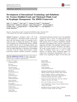 Development of International Terminology and Definitions for