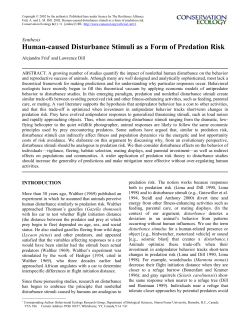 Conservation Ecology: Human-caused disturbance stimuli