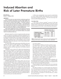 Induced Abortion and Risk of Later Premature Births