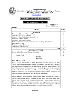Syllabus for written post for the posts of FCLA and - SKUAST