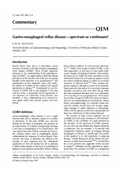 Gastro-oesophageal reflux disease&mdash;spectrum or continuum?