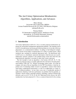 The Ant Colony Optimization Metaheuristic: Algorithms