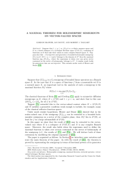 A MAXIMAL THEOREM FOR HOLOMORPHIC SEMIGROUPS