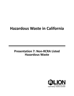 Hazardous Waste in California