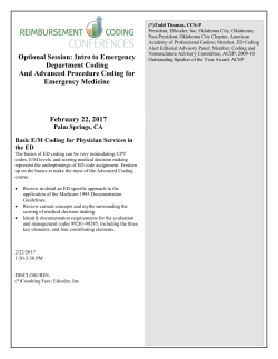 Basic E/M Coding for Physician Services in the ED