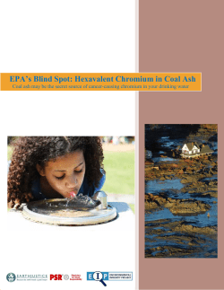EPA`s Blind Spot: Hexavalent Chromium in Coal Ash