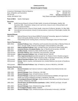 Curriculum Vitae  - UW Departments Web Server