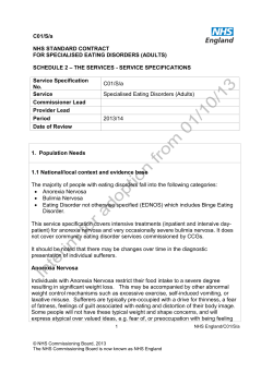 nhs standard contract for specialised eating disorders