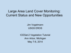 Large Area Land Cover Monitoring: Current Status