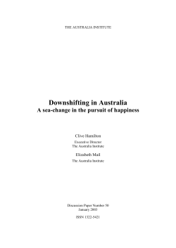 Downshifting in Australia