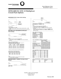 DDM-2000OC-3/OC-12 Multiplexer Circuit Pack Options