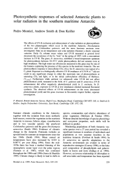 Photosynthetic responses of selected Antarctic plants to