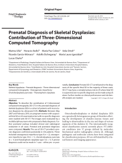 Prenatal Diagnosis of Skeletal Dysplasias