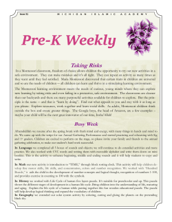 Pre-K Weekly - Michigan Islamic Academy