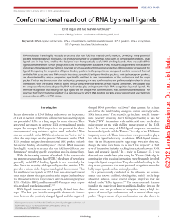 Conformational readout of RNA by small ligands