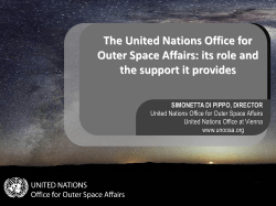 The United Nations Office for Outer Space Affairs: its role and the