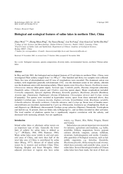 Biological and ecological features of saline lakes in