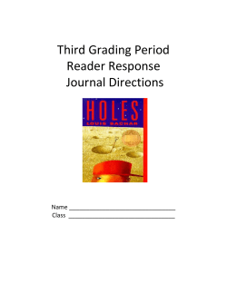 Holes reader response journals