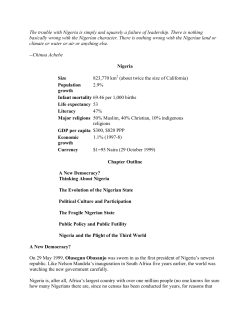 The trouble with Nigeria is simply and squarely a failure