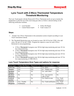 Lynx Touch with Z-Wave Thermostat Temperature Threshold