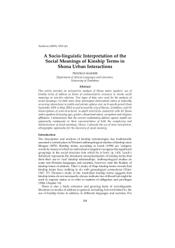 A Socio-linguistic Interpretation of the Social Meanings of Kinship