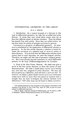 DIFFERENTIAL GEOMETRY IN THE LARGE* 1. Introduction. As a